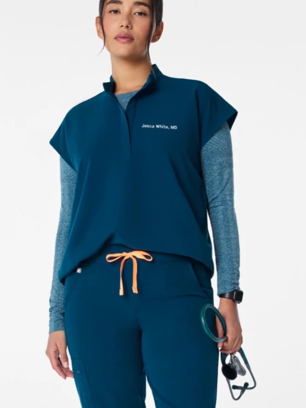 Figs Rafaela oversized scrub top deep reef extra large